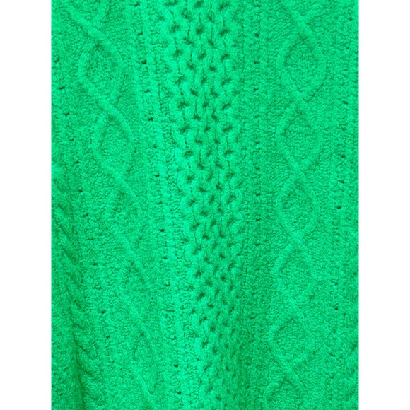 J.Crew Womens Kelly Green Cable Knit Jewel Button V-Neck Cardigan Sweater Large - Picture 6 of 10